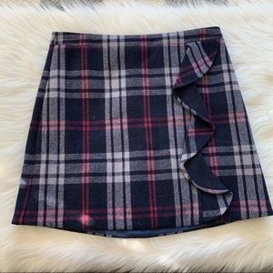 Jcrew plaid wool mini skirt